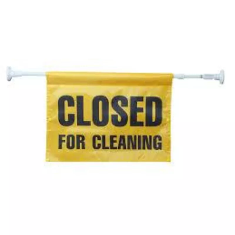 "CLOSED FOR CLEANING" SAFETY POLE COMPLETE