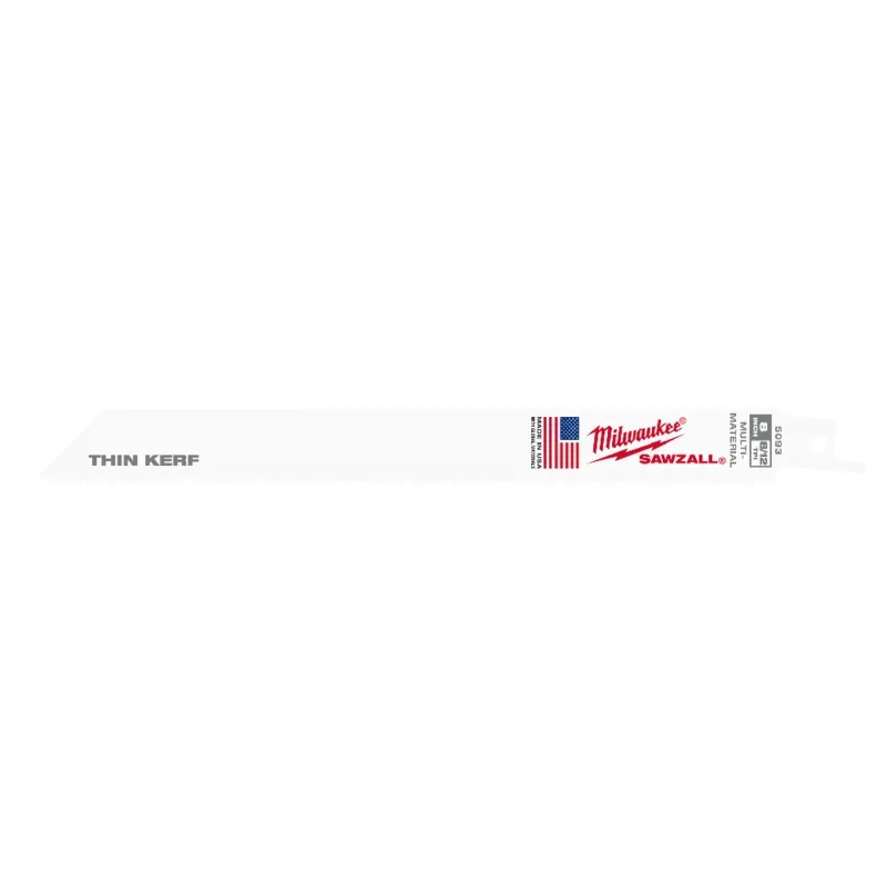 Milwaukee SAWZALL Thin Kerf Multi-Material 200mm 8" 8/12TPI Blade 5 pack - 48005093